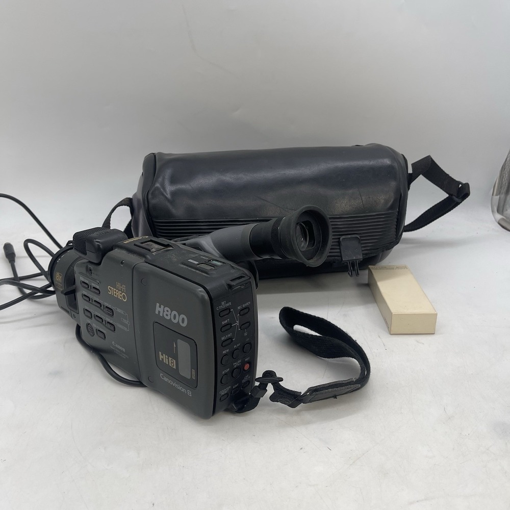 Canon H800 Hi8 8mm Handheld Camcorder 8x Zoom Gray w/ Case Untested